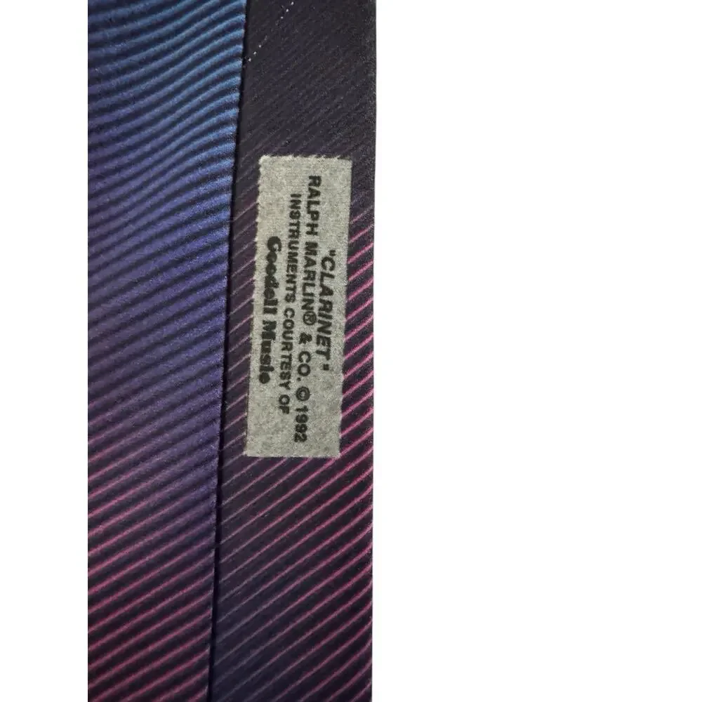 Ralph Marlin Clarinet Instrument Goodell Music Vintage Novelty Necktie Polyester